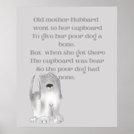Alte Mutter Hubbard in Grau Poster