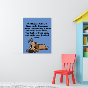 Alte Mutter Hubbard-Kinderzimmer Poster