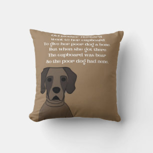 Alte Mutter Hubbard niedlicher Hund in Braun Kissen