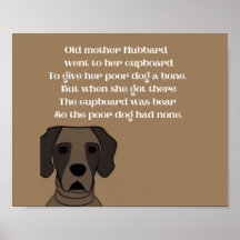 Alte Mutter Hubbard niedlicher Hund in Braun
