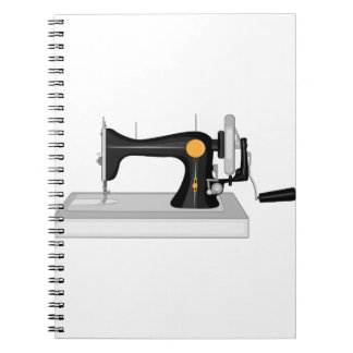 Alte Nähmaschine mit Handantrieb Notizblock