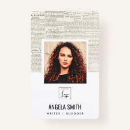 ALTE NEWSPAPER TEXTURE EMPLOYEE FOTO BARCODE NAME AUSWEIS