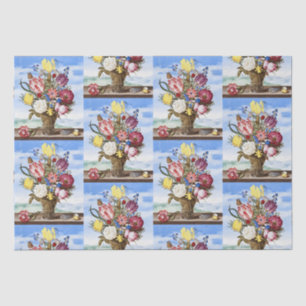 Alte niederländische Blumenstilleben des Goldenen Seidenpapier