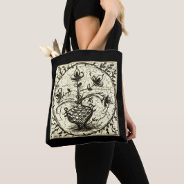 Alte norddeutsche Kachel, Vintage Keramik Tasche