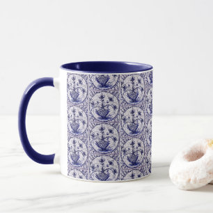 Alte norddeutsche Kachel, Vintage Keramik Tasse