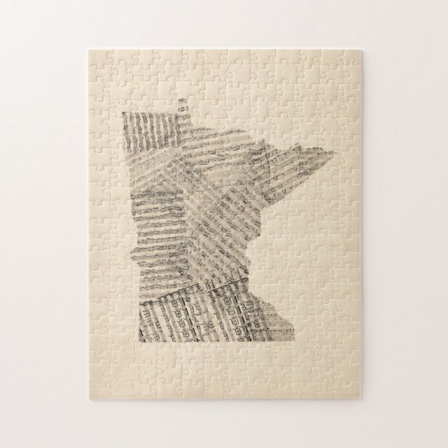 Alte Notenen-Karte von Minnesota (Vertikal)