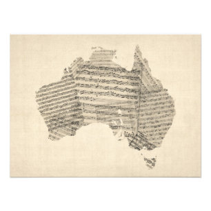 Alte Notenkarte von Australien Karte Fotodruck