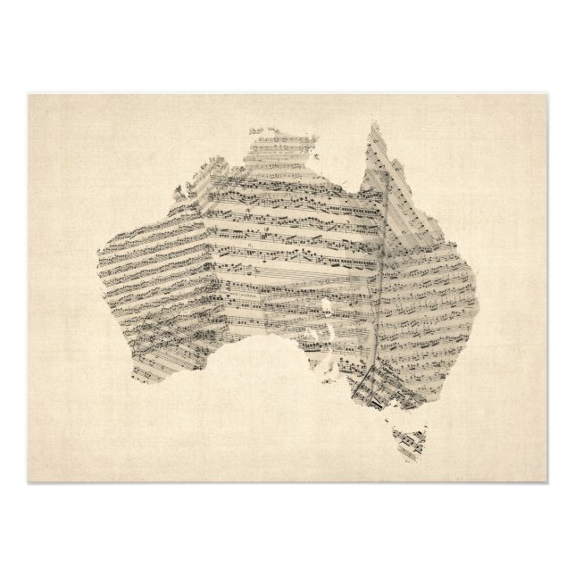 Alte Notenkarte von Australien Karte Fotodruck (Vorne)