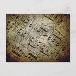 Alte Notenpartie, grunge Musiknoten Postkarte
