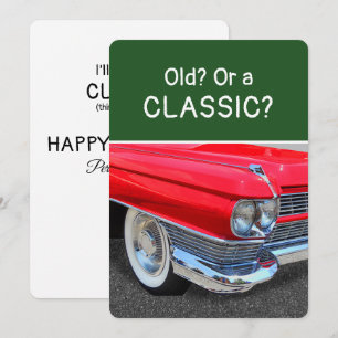 Alte oder klassische Auto-Spaß-Geburtstagskarte vo Karte