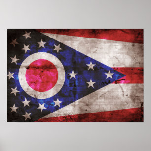alte Ohio-Flagge; Poster