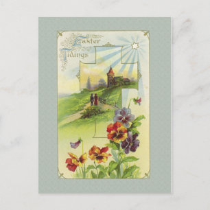 Alte Osterkirchen-Postkarte Feiertagspostkarte