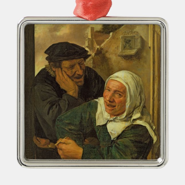 Alte Paare Silbernes Ornament (Vorne)