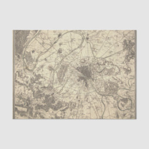 Alte Pariser Karte Seidenpapier