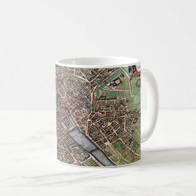alte Pariser Stadtkarte Kaffeetasse (VorderseiteRechts)