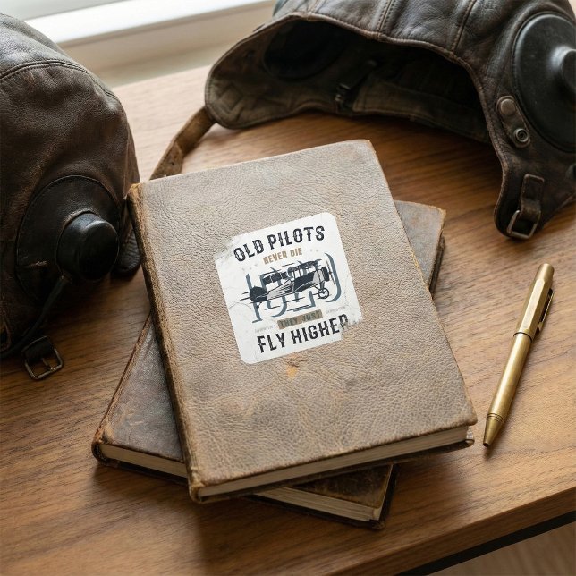 Alte Piloten Die nie Biplane-Flug-Angebot Quadratischer Aufkleber (Von Creator hochgeladen)