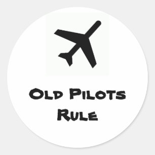Alte Piloten Regelaufkleber Runder Aufkleber