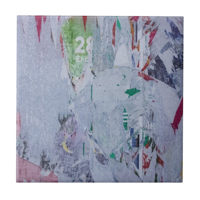 Alte Plakate Winter sehen weiß grün grau rot aus 2 Fliese (Vorderseite)