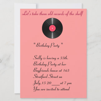 Alte Platten zum Geburtstag. Einladung