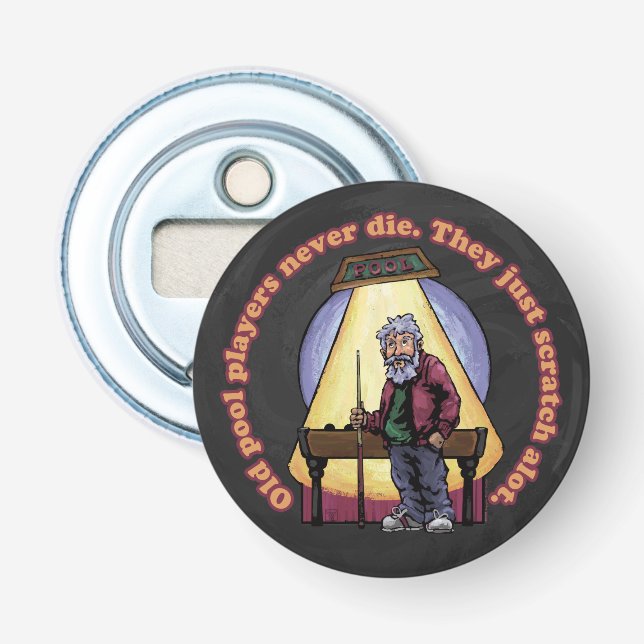 Alte Poolspieler Flaschenöffner (Vorderseite)