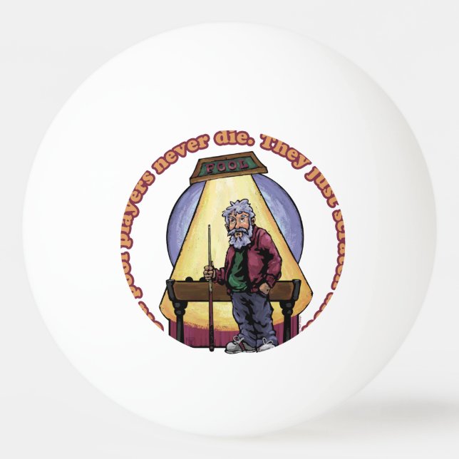 Alte Poolspieler Tischtennisball (Vorderseite)