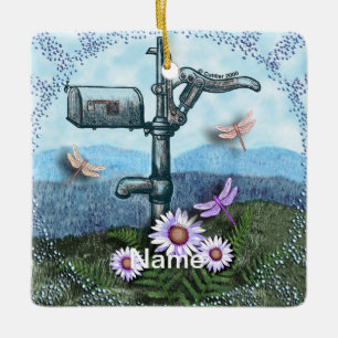 Alte Postbox Keramikornament