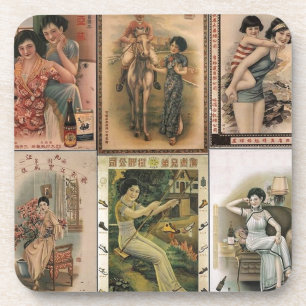 Alte Posterfrauen aus Shanghai Getränkeuntersetzer