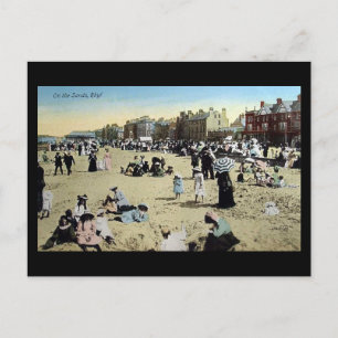 Alte Postkarte - auf dem Sand, Rhyl
