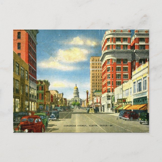 Alte Postkarte - Austin Texas (Vorderseite)