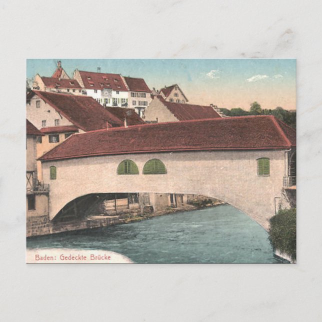 Alte Postkarte - Baden, Aargau, Schweiz (Vorderseite)