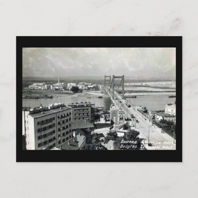 Alte Postkarte - Belgrad, King Alexander Bridge (Vorderseite)