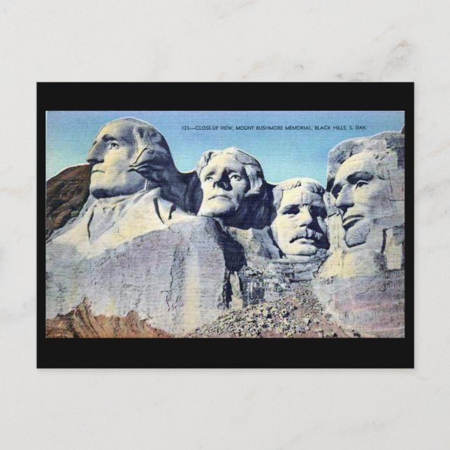 Alte Postkarte - Berg Rushmore, Süddakota (Vorderseite)