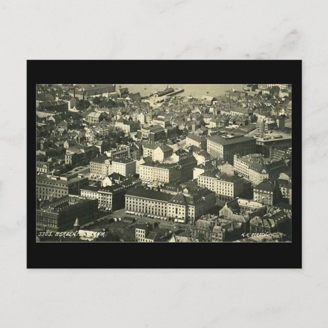 Alte Postkarte, Bergen, Norwegen, 1937 Postkarte (Vorderseite)