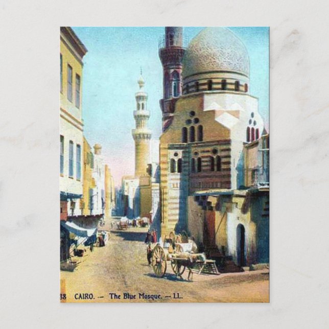 Alte Postkarte - Blaue Moschee, Kairo, Ägypten (Vorderseite)