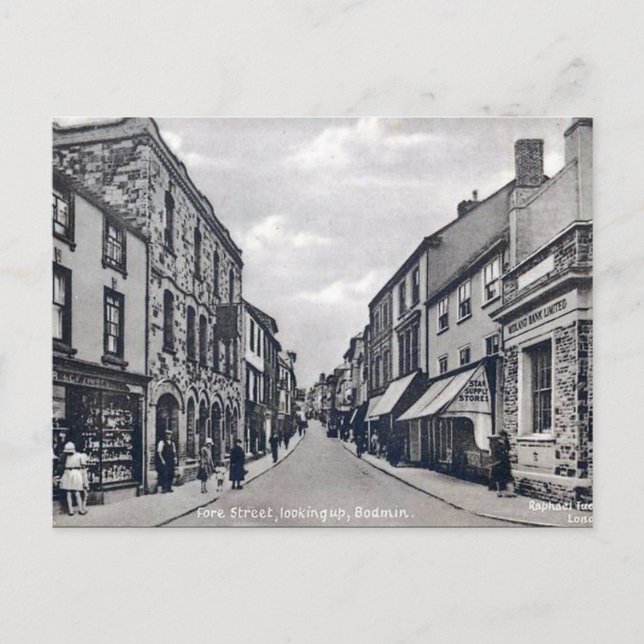 Alte Postkarte - Bodmin, Cornwall (Vorderseite)