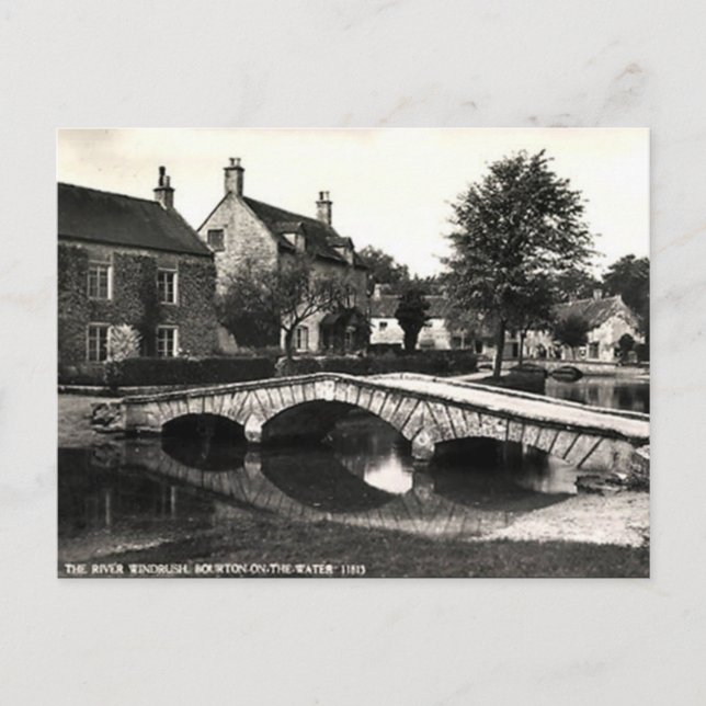 Alte Postkarte - Bourton auf dem Wasser. Glos (Vorderseite)