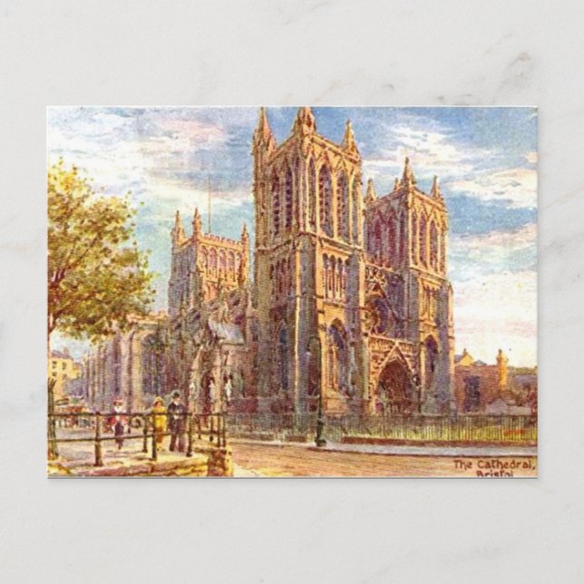 Alte Postkarte - Bristol Kathedrale (Vorderseite)
