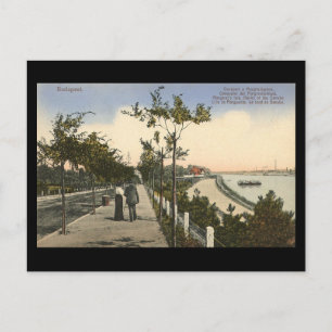 Alte Postkarte - Budapest, Donau-Banken, 1916