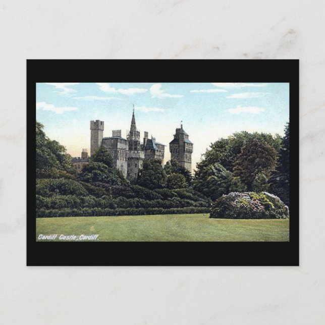 Alte Postkarte, Burg Cardiff Postkarte (Vorderseite)