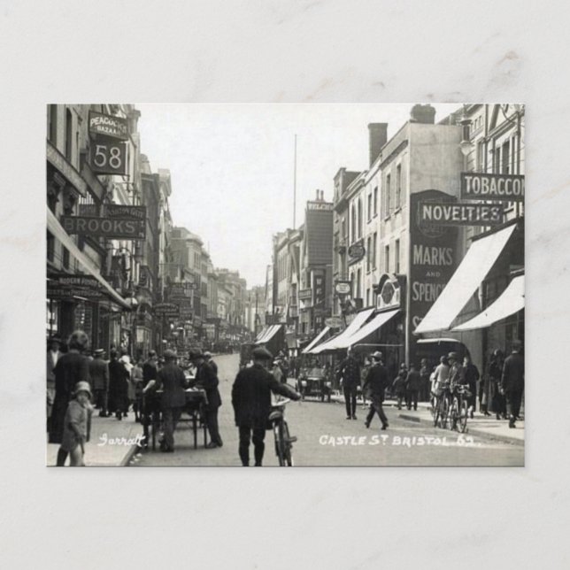 Alte Postkarte - Burg St, Bristol (Vorderseite)