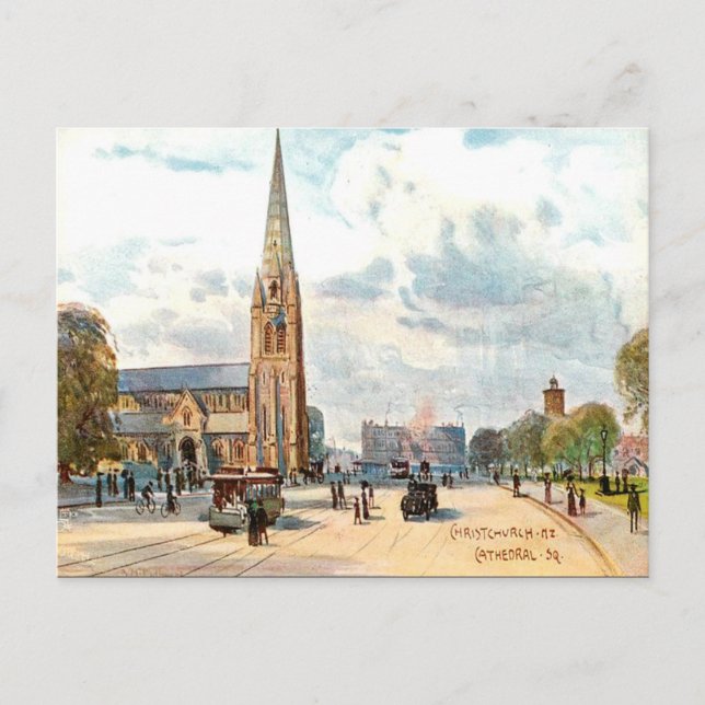 Alte Postkarte - Christchurch, NZ (Vorderseite)