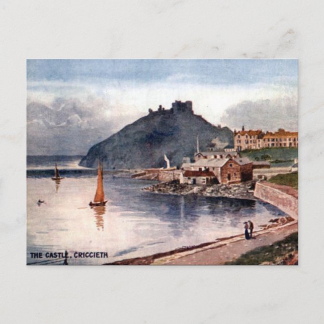 Alte Postkarte - Criccieth Castle, Wales (Vorderseite)