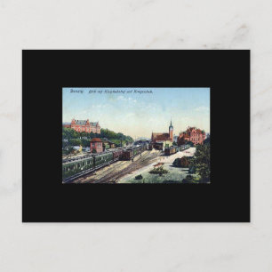 Alte Postkarte, Danzig/Danzig - Bahnhof Postkarte