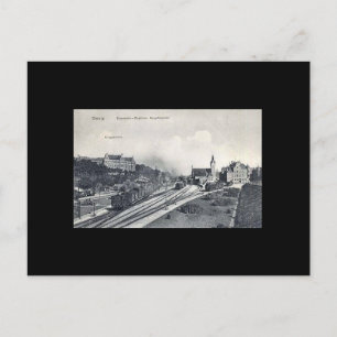 Alte Postkarte, Danzig/Danzig - Bahnhof Postkarte