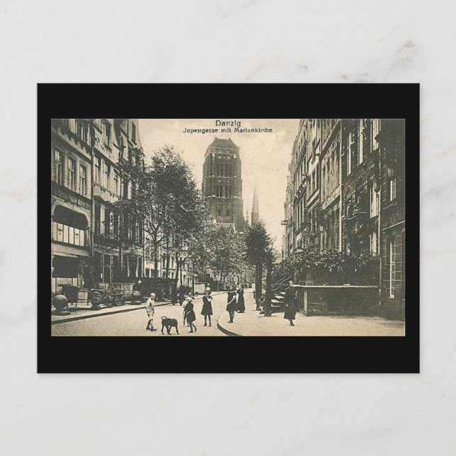 Alte Postkarte, Danzig/Danzig - Jopengasse Postkarte (Vorderseite)