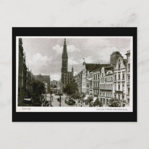 Alte Postkarte, Danzig/Danzig - Lange Markt Postkarte