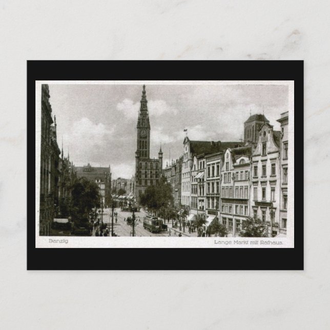 Alte Postkarte, Danzig/Danzig - Lange Markt Postkarte (Vorderseite)