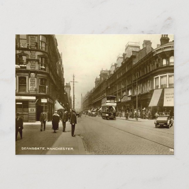 Alte Postkarte - Deansgate, Manchester (Vorderseite)