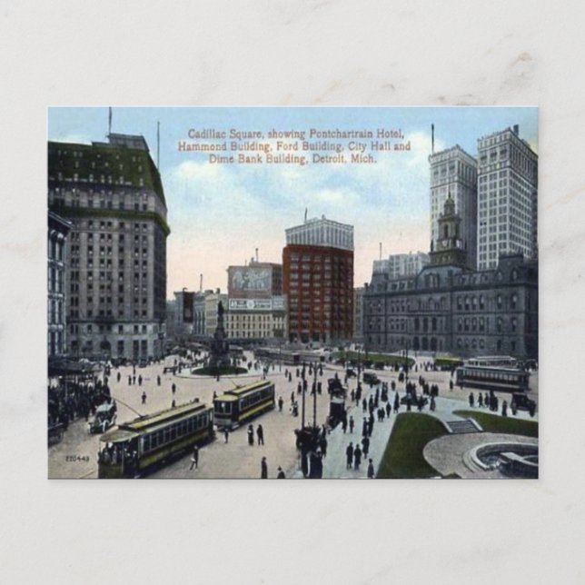 Alte Postkarte - Detroit, Michigan (Vorderseite)