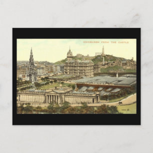 Alte Postkarte, Edinburgh vom Schloss Postkarte